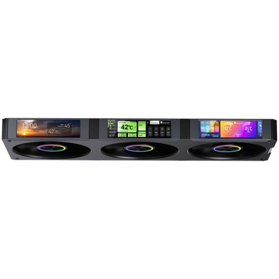 Jonsbo TF3-360SCB AiO vízhűtés, 4x LCD kijelző, 360mm radiátor, ARGB, fekete