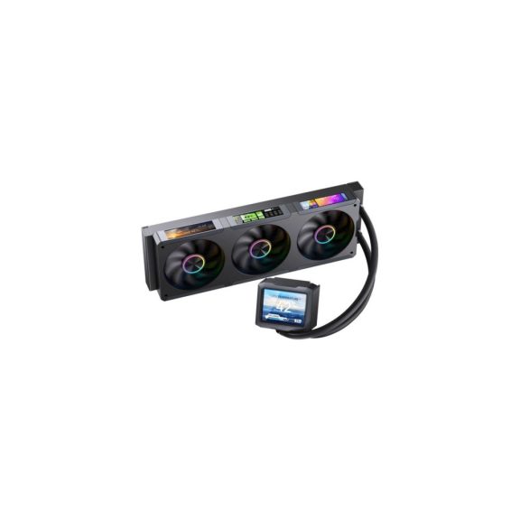 Jonsbo TF3-360SCB AiO vízhűtés, 4x LCD kijelző, 360mm radiátor, ARGB, fekete