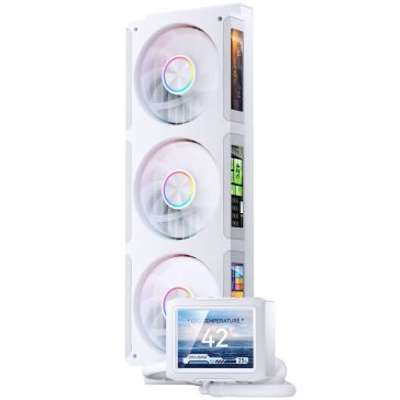   Jonsbo TF3-360SCW AiO vízhűtés, 4x LCD kijelző, 360mm radiátor, ARGB, fehér
