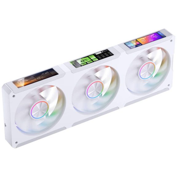 Jonsbo TF3-360SCW AiO vízhűtés, 4x LCD kijelző, 360mm radiátor, ARGB, fehér