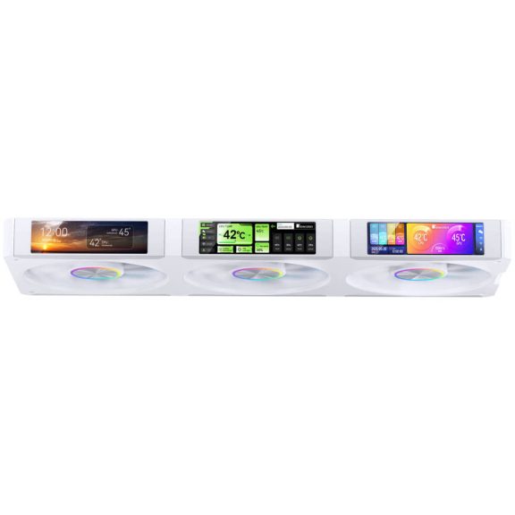 Jonsbo TF3-360SCW AiO vízhűtés, 4x LCD kijelző, 360mm radiátor, ARGB, fehér