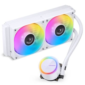   Jonsbo TG-240 ARGB White 240 mm AIO vízhűtés, alumínium radiátor, 2x 120 mm PWM ventilátor, fehér