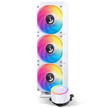   Jonsbo TG-360 ARGB AiO vízhűtés, 360mm radiátor, PWM ventilátorok, fehér