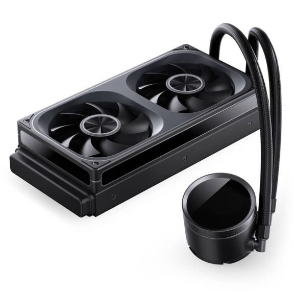 Jonsbo TH-240 ARGB Black 240 mm AIO vízhűtés, beépített LED CPU hőmérséklet kijelző, fekete