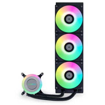   Lian Li GA II Lite 360 RGB AiO vízhűtés, 3800 RPM pumpa, ARGB, fekete