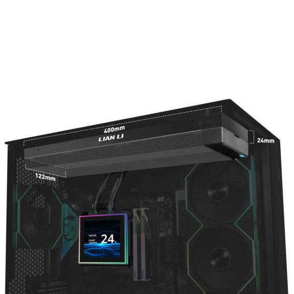 Lian Li HydroShift II LCD-S 360N AiO vízhűtés, 3.4 inch IPS LCD, ventilátor nélküli, fekete - GHS2LCDS36NB