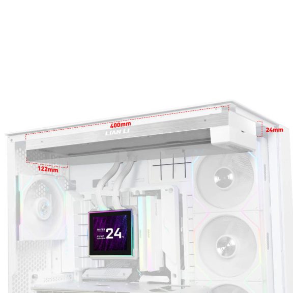Lian Li HydroShift II LCD-S 360 AiO vízhűtés, 3.4 inch IPS LCD, ventilátor nélküli, fehér - GHS2LCDS36NW