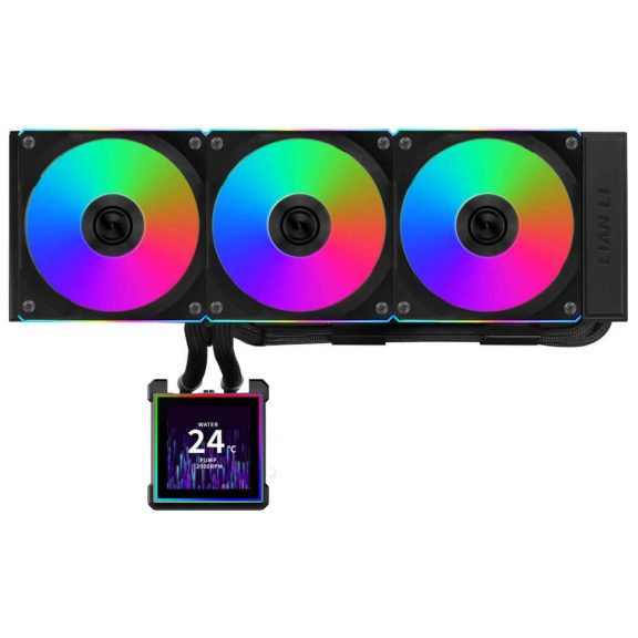 Lian Li HydroShift II LCD-S 360CL AiO vízhűtés, 3.4 inch IPS LCD, 360mm, ARGB, fekete - GHS2LCDS36CB