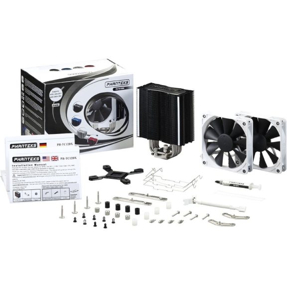 Phanteks PH-TC12DX processzorhűtő, dupla torony, 2x120mm PWM ventilátor, fekete