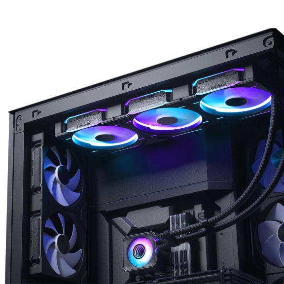 Phanteks Glacier One 420D30 X2 CPU AIO vízhűtés 420 mm, D-RGB, 3x140 mm, fekete