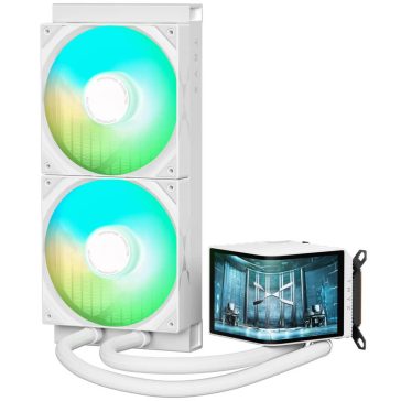   TRYX Panorama ARGB 280 AiO vízhűtés, 3D AMOLED kijelző, 280mm, fehér