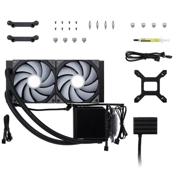 TRYX Panorama ARGB 240 AiO vízhűtés, 6.67 inch AMOLED kijelző, 240mm, fekete