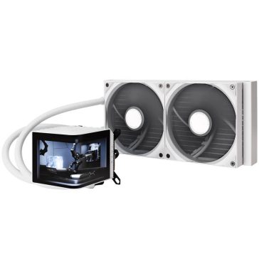   TRYX Panorama 280 AiO vízhűtés, 3D AMOLED kijelző, 280mm, fehér