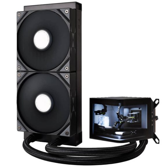 TRYX Panorama 240 AiO vízhűtés, 3D AMOLED kijelző, 240mm, fekete