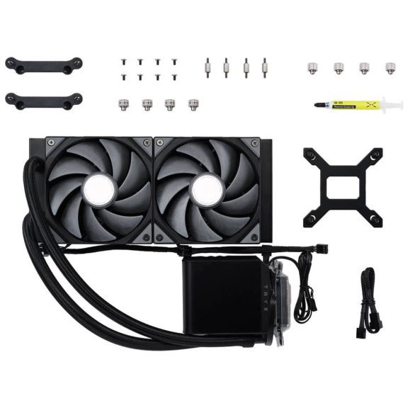 TRYX Panorama 240 AiO vízhűtés, 3D AMOLED kijelző, 240mm, fekete