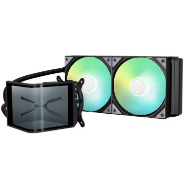   TRYX Panorama SE ARGB 240 AiO folyadékhűtés, 6.67" hajlított 3D AMOLED kijelző, 2x 120 mm ARGB ventilátor, fekete