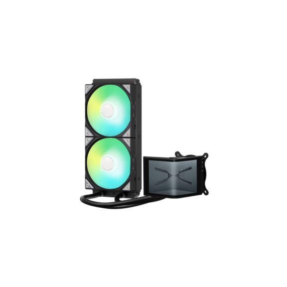 TRYX Panorama SE ARGB 240 AiO folyadékhűtés, 6.67" hajlított 3D AMOLED kijelző, 2x 120 mm ARGB ventilátor, fekete