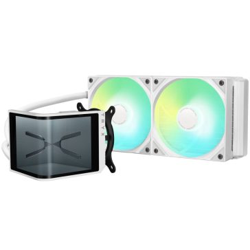   TRYX Panorama SE ARGB 240 AiO folyadékhűtés, 6.67" hajlított 3D AMOLED kijelző, 2x 120 mm ARGB ventilátor, fehér