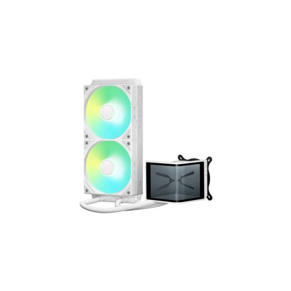 TRYX Panorama SE ARGB 240 AiO folyadékhűtés, 6.67" hajlított 3D AMOLED kijelző, 2x 120 mm ARGB ventilátor, fehér