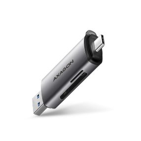   Kártyaolvasó Axagon USB 3.2 Gen1 Type-C + Type-A SD+micro SD Ezüst