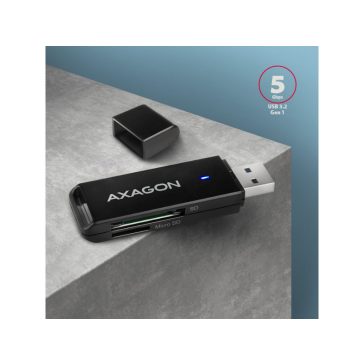   Kártyaolvasó Axagon CRE-S2N, USB-A 3.2 Gen 1, SD, microSD, fekete