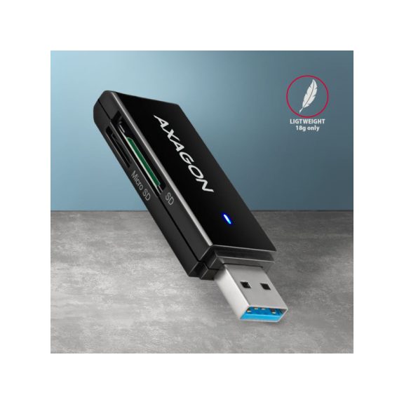 Kártyaolvasó Axagon CRE-S2N, USB-A 3.2 Gen 1, SD, microSD, fekete