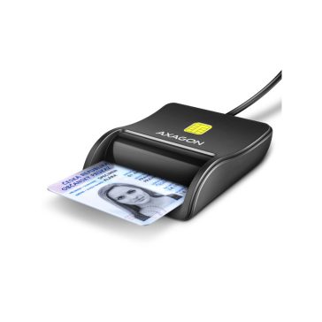   Kártyaolvasó AXAGON CRE-SM3N, Smart / ID kártyához, fekete