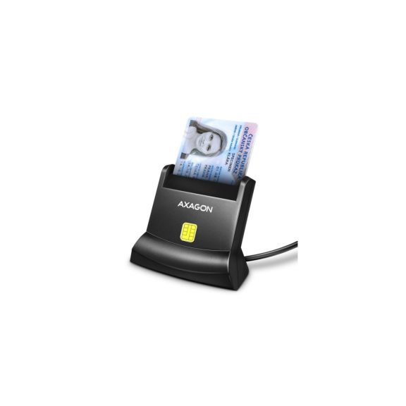 Axagon CRE-SM4N USB-A Smart card StandReader okoskártya olvasó, USB 2.0, fekete
