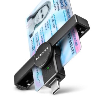   Axagon CRE-SMPC USB-C smart kártyaolvasó, összecsukható, 480Mbps, fekete - CRE-SMPC