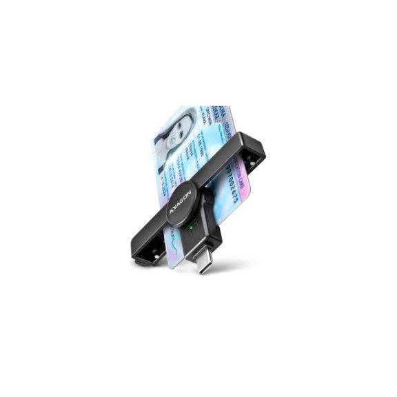 Axagon CRE-SMPC USB-C smart kártyaolvasó, összecsukható, 480Mbps, fekete - CRE-SMPC
