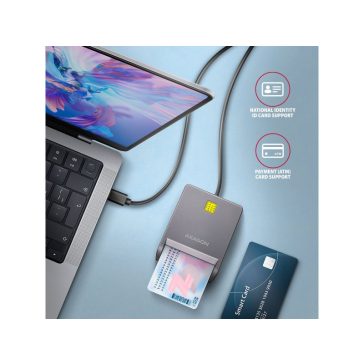 AXAGON CRE-SM3TC USB-C Smart card FlatReader olvasó