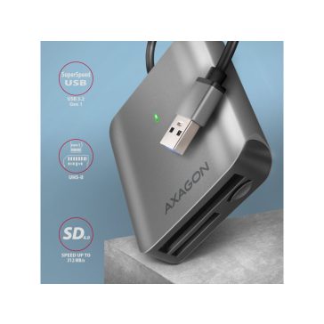   Kártyaolvasó Axagon CRE-S3 SUPERSPEED USB-A UHS-II, CF, SD, microSD