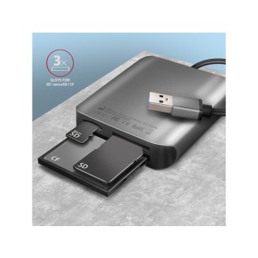   Kártyaolvasó Axagon CRE-S3 SUPERSPEED USB-A UHS-II, CF, SD, microSD