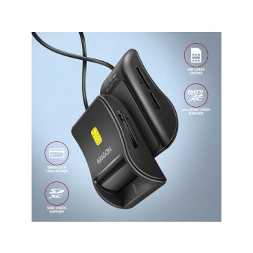 AXAGON CRE-SM3SD 4-slot Smart card FlatReader olvasó