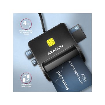 AXAGON CRE-SM3SD 4-slot Smart card FlatReader olvasó
