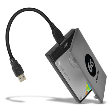   Axagon ADSA-1S6 USB 3.0 - SATA adapter, 2.5" SSD/HDD támogatás, tokkal