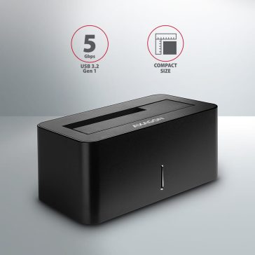   Axagon ADSA-SN SATA HDD/SSD dokkoló, USB 3.2 Gen 1 5Gbps, 2.5" és 3.5" meghajtókhoz, alumínium