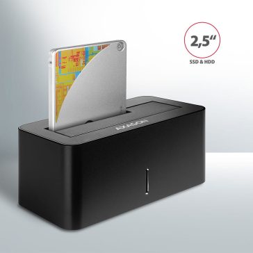   Axagon ADSA-SN SATA HDD/SSD dokkoló, USB 3.2 Gen 1 5Gbps, 2.5" és 3.5" meghajtókhoz, alumínium
