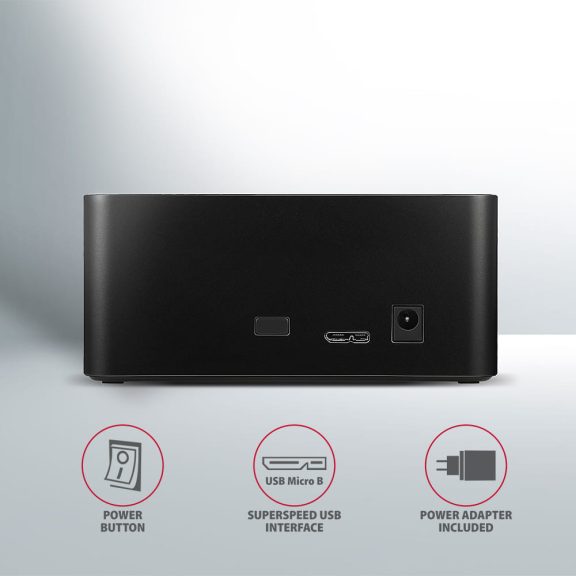 Axagon ADSA-SN SATA HDD/SSD dokkoló, USB 3.2 Gen 1 5Gbps, 2.5" és 3.5" meghajtókhoz, alumínium