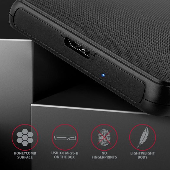 Axagon EE25-SL 2.5" külső SSD HDD ház, USB 3.2 Gen 1, SATA 6Gbps, csavarmentes kivitel, fekete