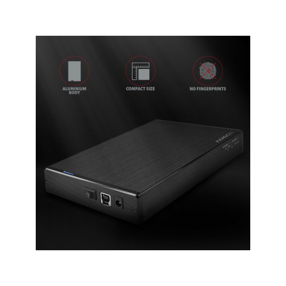 HDD ház Axagon EE35-XA3 SATA II 3.5˝ USB 3.0 Fekete Alu