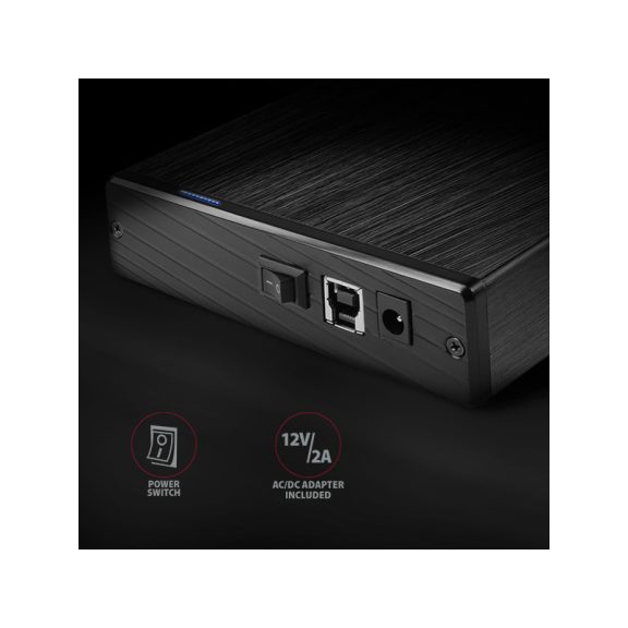 HDD ház Axagon EE35-XA3 SATA II 3.5˝ USB 3.0 Fekete Alu