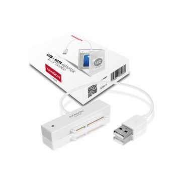   HDD/SSD Adapter Axagon ADSA-1S USB 2.0 - 2.5" HDD SATA fehér + Ház