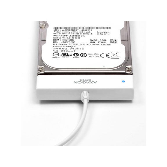 HDD/SSD Adapter Axagon ADSA-1S USB 2.0 - 2.5" HDD SATA fehér + Ház