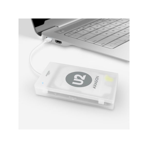 HDD/SSD Adapter Axagon ADSA-1S USB 2.0 - 2.5" HDD SATA fehér + Ház