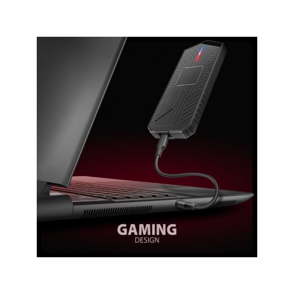 SSD ház AXAGON EEM2-GAM USB-C 10 Gbps M.2 NVMe és SATA SSD Game M.2 Box