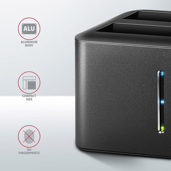 Axagon ADSA-D25 dokkoló, 2.5" SATA SSD HDD, klónozás, USB 3.2 Gen 1, fekete - ADSA-D25
