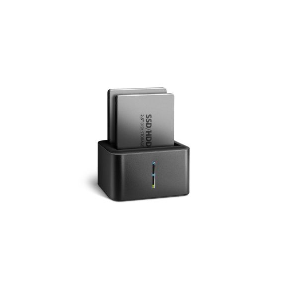 Axagon ADSA-D25 dokkoló, 2.5" SATA SSD HDD, klónozás, USB 3.2 Gen 1, fekete - ADSA-D25