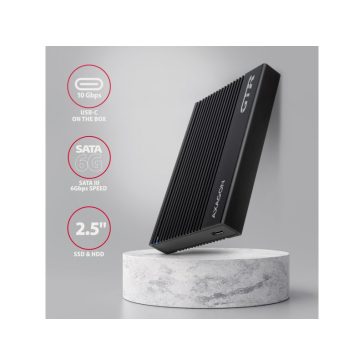HDD ház Axagon EE25-GTR USB-C 10Gbps RIBBED box