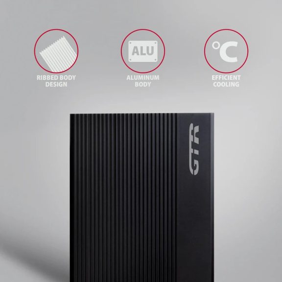 Axagon EE35-GTR USB-C 3.5" HDD külső ház, SATA 6G, tápegységgel, alumínium, fekete